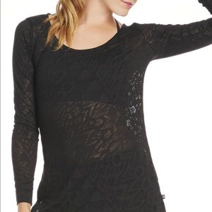 Fabletics Landon Tunic Shirt, NWT,  Black Burnout